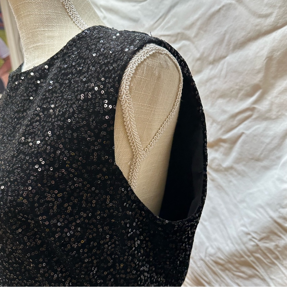 NWT Zara Sequin Black Velvet Mini Dress Size Large - Picture 8 of 14